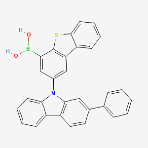 molecular formula C30H20BNO2S B12497465 (2-(2-Phenyl-9H-carbazol-9-yl)dibenzo[b,d]thiophen-4-yl)boronic acid 