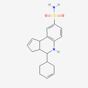 molecular formula C18H22N2O2S B12497479 4-(3-Cyclohexen-1-yl)-3a,4,5,9b-tetrahydro-3H-cyclopenta[c]quinoline-8-sulfonamide 