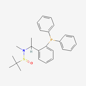 molecular formula C25H30NOPS B12497496 N-{1-[2-(diphenylphosphanyl)phenyl]ethyl}-N,2-dimethylpropane-2-sulfinamide 