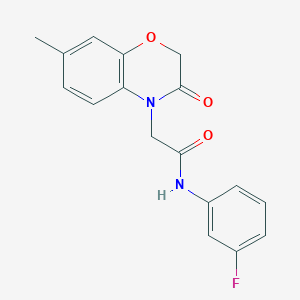 molecular formula C17H15FN2O3 B12497501 N-(3-fluorophenyl)-2-(7-methyl-3-oxo-2,3-dihydro-4H-1,4-benzoxazin-4-yl)acetamide 