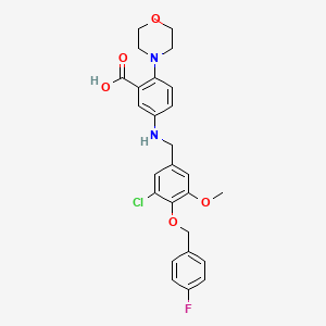 5-({3-Chloro-4-[(4-fluorobenzyl)oxy]-5-methoxybenzyl}amino)-2-(morpholin-4-yl)benzoic acid