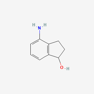 molecular formula C9H11NO B12497562 4-amino-2,3-dihydro-1H-inden-1-ol 