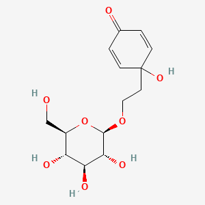 molecular formula C14H20O8 B1249759 4-羟基-4-[2-[(2R,3R,4S,5S,6R)-3,4,5-三羟基-6-(羟甲基)氧杂环己烷-2-基]氧乙基]环己-2,5-二烯-1-酮 