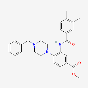 Methyl 4-(4-benzylpiperazin-1-yl)-3-{[(3,4-dimethylphenyl)carbonyl]amino}benzoate