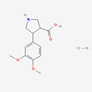 molecular formula C13H18ClNO4 B12497636 4-(3,4-Dimethoxyphenyl)pyrrolidine-3-carboxylic acid;hydrochloride 