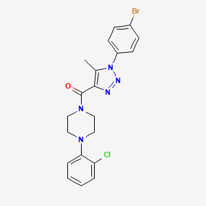 molecular formula C20H19BrClN5O B12497649 [1-(4-bromophenyl)-5-methyl-1H-1,2,3-triazol-4-yl][4-(2-chlorophenyl)piperazin-1-yl]methanone 