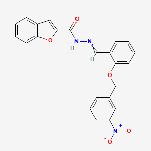 N-[[2-[(3-nitrophenyl)methoxy]phenyl]methylideneamino]-1-benzofuran-2-carboxamide