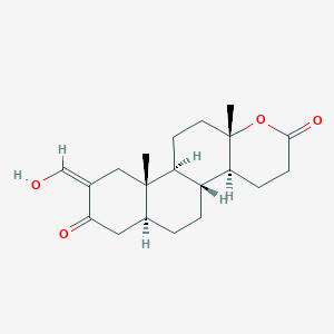 molecular formula C20H28O4 B1249769 13-Hydroxy-2-(hydroxymethylene)-3-oxo-13,17-seco-5alpha-androstan-17-oic acid, delta-lactone 