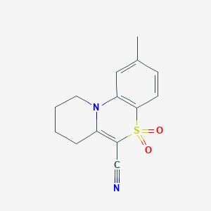 molecular formula C14H14N2O2S B12497705 2-Methyl-7,8,9,10-tetrahydropyrido[2,1-c][1,4]benzothiazine-6-carbonitrile 5,5-dioxide 