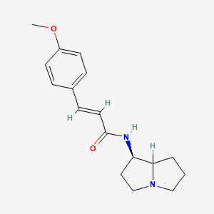 (E)-N-[(1R)-2,3,5,6,7,8-hexahydro-1H-pyrrolizin-1-yl]-3-(4-methoxyphenyl)prop-2-enamide