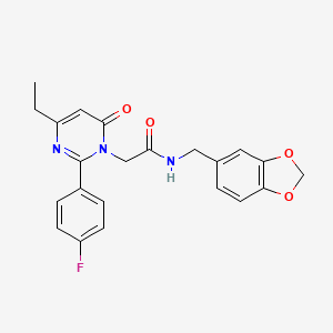 N-(1,3-benzodioxol-5-ylmethyl)-2-[4-ethyl-2-(4-fluorophenyl)-6-oxopyrimidin-1(6H)-yl]acetamide