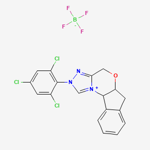 2-(2,4,6-Trichlorophenyl)-5a,10b-dihydro-4H,6H-indeno[2,1-b][1,2,4]triazolo[4,3-d][1,4]oxazin-2-ium tetrafluoroborate