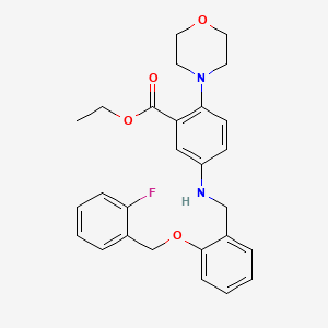 molecular formula C27H29FN2O4 B12497778 Ethyl 5-({2-[(2-fluorobenzyl)oxy]benzyl}amino)-2-(morpholin-4-yl)benzoate 