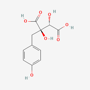 molecular formula C11H12O7 B1249778 Butanedioic acid, 2,3-dihydroxy-2-((4-hydroxyphenyl)methyl)-, (2R,3S)- CAS No. 35388-57-9