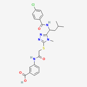 3-{2-[(5-{1-[(4-Chlorophenyl)formamido]-3-methylbutyl}-4-methyl-1,2,4-triazol-3-YL)sulfanyl]acetamido}benzoic acid