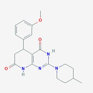 4-hydroxy-5-(3-methoxyphenyl)-2-(4-methylpiperidin-1-yl)-5,8-dihydropyrido[2,3-d]pyrimidin-7(6H)-one