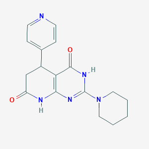 molecular formula C17H19N5O2 B12497854 4-hydroxy-2-(piperidin-1-yl)-5-(pyridin-4-yl)-5,8-dihydropyrido[2,3-d]pyrimidin-7(6H)-one 