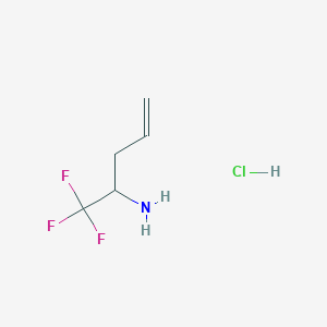 molecular formula C5H9ClF3N B12497864 1,1,1-Trifluoropent-4-en-2-amine hydrochloride 