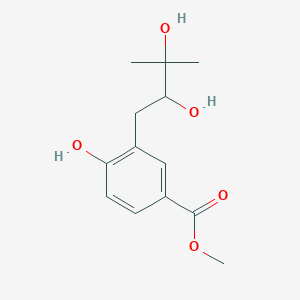 molecular formula C13H18O5 B1249787 Methyl 3-(2,3-dihydroxy-3-methylbutyl)-4-hydroxybenzoate CAS No. 117176-70-2