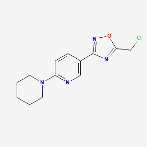 molecular formula C13H15ClN4O B12497889 5-[5-(Chloromethyl)-1,2,4-oxadiazol-3-yl]-2-(piperidin-1-yl)pyridine 