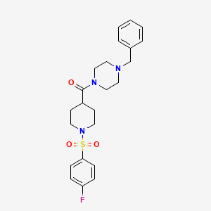 molecular formula C23H28FN3O3S B12497929 (4-Benzylpiperazin-1-yl){1-[(4-fluorophenyl)sulfonyl]piperidin-4-yl}methanone 