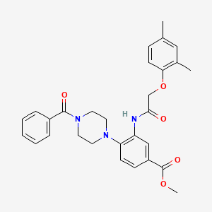 molecular formula C29H31N3O5 B12497950 Methyl 3-{[(2,4-dimethylphenoxy)acetyl]amino}-4-[4-(phenylcarbonyl)piperazin-1-yl]benzoate 