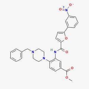 molecular formula C30H28N4O6 B12497953 Methyl 4-(4-benzylpiperazin-1-yl)-3-({[5-(3-nitrophenyl)furan-2-yl]carbonyl}amino)benzoate 