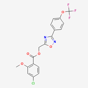 {3-[4-(Trifluoromethoxy)phenyl]-1,2,4-oxadiazol-5-yl}methyl 4-chloro-2-methoxybenzoate