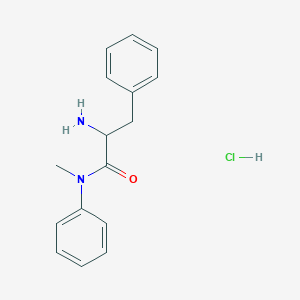 molecular formula C16H19ClN2O B12498020 2-amino-N-methyl-N,3-diphenylpropanamide hydrochloride 