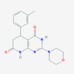 molecular formula C18H20N4O3 B12498055 4-hydroxy-5-(3-methylphenyl)-2-(morpholin-4-yl)-5,8-dihydropyrido[2,3-d]pyrimidin-7(6H)-one 