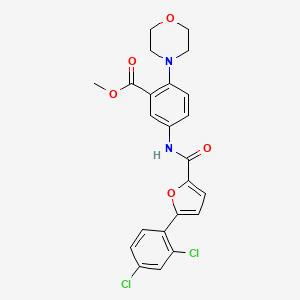 molecular formula C23H20Cl2N2O5 B12498077 Methyl 5-({[5-(2,4-dichlorophenyl)furan-2-yl]carbonyl}amino)-2-(morpholin-4-yl)benzoate 