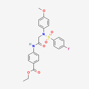 ethyl 4-({N-[(4-fluorophenyl)sulfonyl]-N-(4-methoxyphenyl)glycyl}amino)benzoate