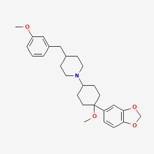 molecular formula C27H35NO4 B1249811 1-[4-(1,3-Benzodioxol-5-yl)-4-methoxycyclohexyl]-4-[(3-methoxyphenyl)methyl]piperidine 