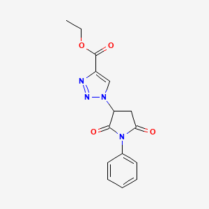 molecular formula C15H14N4O4 B12498116 ethyl 1-(2,5-dioxo-1-phenylpyrrolidin-3-yl)-1H-1,2,3-triazole-4-carboxylate 