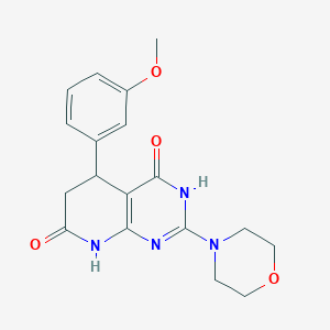 molecular formula C18H20N4O4 B12498122 4-hydroxy-5-(3-methoxyphenyl)-2-(morpholin-4-yl)-5,8-dihydropyrido[2,3-d]pyrimidin-7(6H)-one 