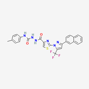 N-{[(4-Methylphenyl)carbamoyl]amino}-2-[3-(naphthalen-2-YL)-5-(trifluoromethyl)pyrazol-1-YL]-1,3-thiazole-4-carboxamide