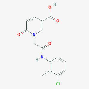 molecular formula C15H13ClN2O4 B12498189 1-{2-[(3-Chloro-2-methylphenyl)amino]-2-oxoethyl}-6-oxo-1,6-dihydropyridine-3-carboxylic acid 