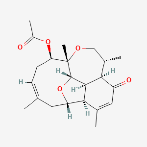 molecular formula C22H30O5 B1249820 [(1S,2R,3S,7R,8R,11S,12R,14Z,17S)-4,8,11,15-tetramethyl-6-oxo-10,18-dioxatetracyclo[9.7.0.02,7.03,17]octadeca-4,14-dien-12-yl] acetate 