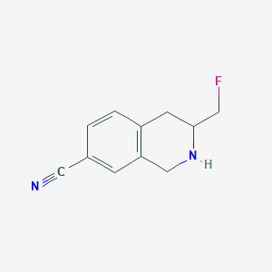 molecular formula C11H11FN2 B1249821 3-(Fluoromethyl)-1,2,3,4-tetrahydroisoquinoline-7-carbonitrile 