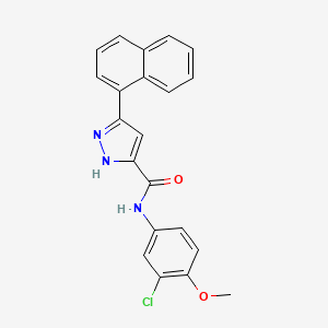 molecular formula C21H16ClN3O2 B12498224 N-(3-chloro-4-methoxyphenyl)-5-(naphthalen-1-yl)-1H-pyrazole-3-carboxamide 