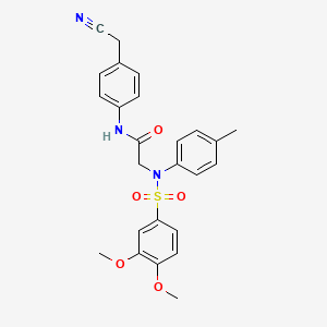 N-[4-(cyanomethyl)phenyl]-N~2~-[(3,4-dimethoxyphenyl)sulfonyl]-N~2~-(4-methylphenyl)glycinamide