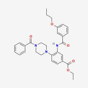 Ethyl 4-[4-(phenylcarbonyl)piperazin-1-yl]-3-{[(3-propoxyphenyl)carbonyl]amino}benzoate