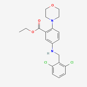 molecular formula C20H22Cl2N2O3 B12498310 Ethyl 5-[(2,6-dichlorobenzyl)amino]-2-(morpholin-4-yl)benzoate 