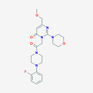 molecular formula C22H28FN5O4 B12498321 3-{2-[4-(2-fluorophenyl)piperazin-1-yl]-2-oxoethyl}-6-(methoxymethyl)-2-(morpholin-4-yl)pyrimidin-4(3H)-one 