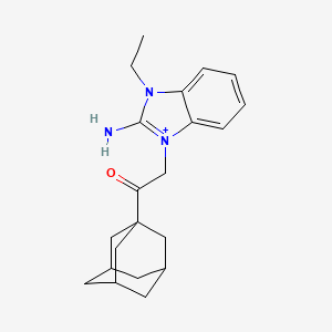 molecular formula C21H28N3O+ B12498330 2-amino-1-ethyl-3-{2-oxo-2-[(3s,5s,7s)-tricyclo[3.3.1.1~3,7~]dec-1-yl]ethyl}-1H-3,1-benzimidazol-3-ium 