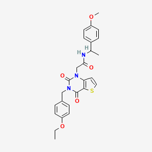 molecular formula C26H27N3O5S B12498395 2-[3-(4-ethoxybenzyl)-2,4-dioxo-3,4-dihydrothieno[3,2-d]pyrimidin-1(2H)-yl]-N-[1-(4-methoxyphenyl)ethyl]acetamide 