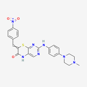 2-{[4-(4-methylpiperazin-1-yl)phenyl]amino}-7-[(4-nitrophenyl)methylidene]-5H-pyrimido[4,5-b][1,4]thiazin-6-one