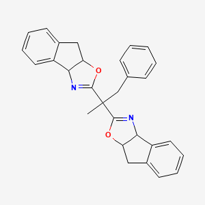 molecular formula C29H26N2O2 B12498412 rel-(3aS,3a'S,8aR,8a'R)-2,2'-(1-phenylpropane-2,2-diyl)bis(3a,8a-dihydro-8H-indeno[1,2-d]oxazole) 