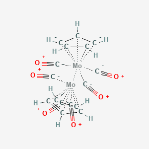 molecular formula C16H10Mo2O6-6 B1249842 六羰基双(η5-环戊二烯-2,4-二烯-1-基)二钼 