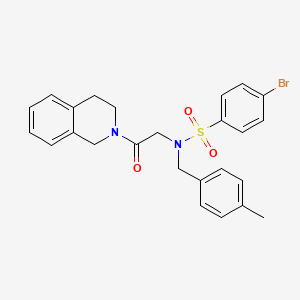 molecular formula C25H25BrN2O3S B12498467 4-bromo-N-[2-(3,4-dihydroisoquinolin-2(1H)-yl)-2-oxoethyl]-N-(4-methylbenzyl)benzenesulfonamide 